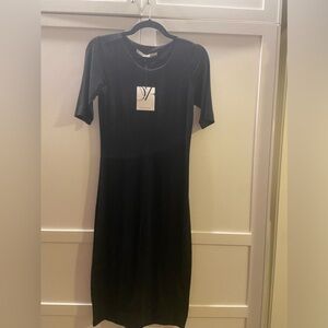 NWT Diane von furstenburg black jersey knit dress